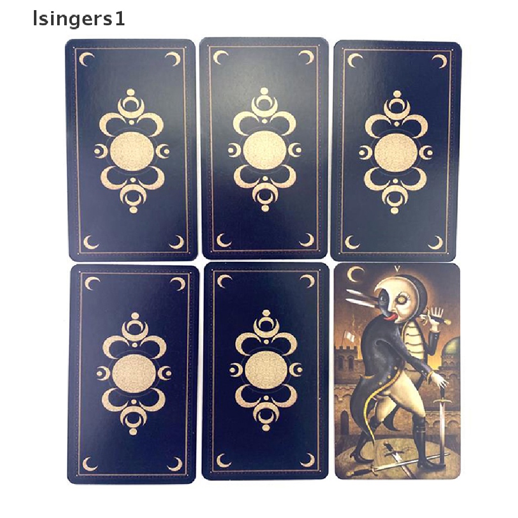 [lsingers1] Kotak Besi Deviant Moon Tarot Card Ramalan Ramalan Deck Party Game w/Butik Manual