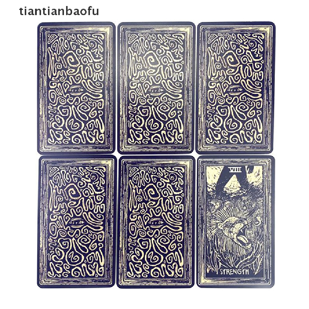 [tiantianbaofu] Kotak Besi Light Vision Tarot Card Ramalan Ramalan Deck Party Game w/Butik Manual