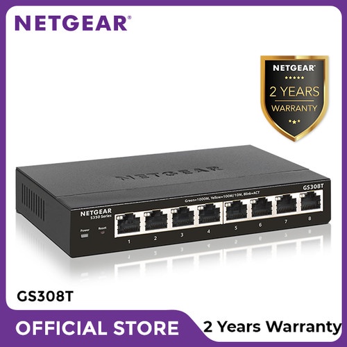 Netgear GS308T 8 Port Gigabit Ethernet Smart Managed Pro Switch S350 N