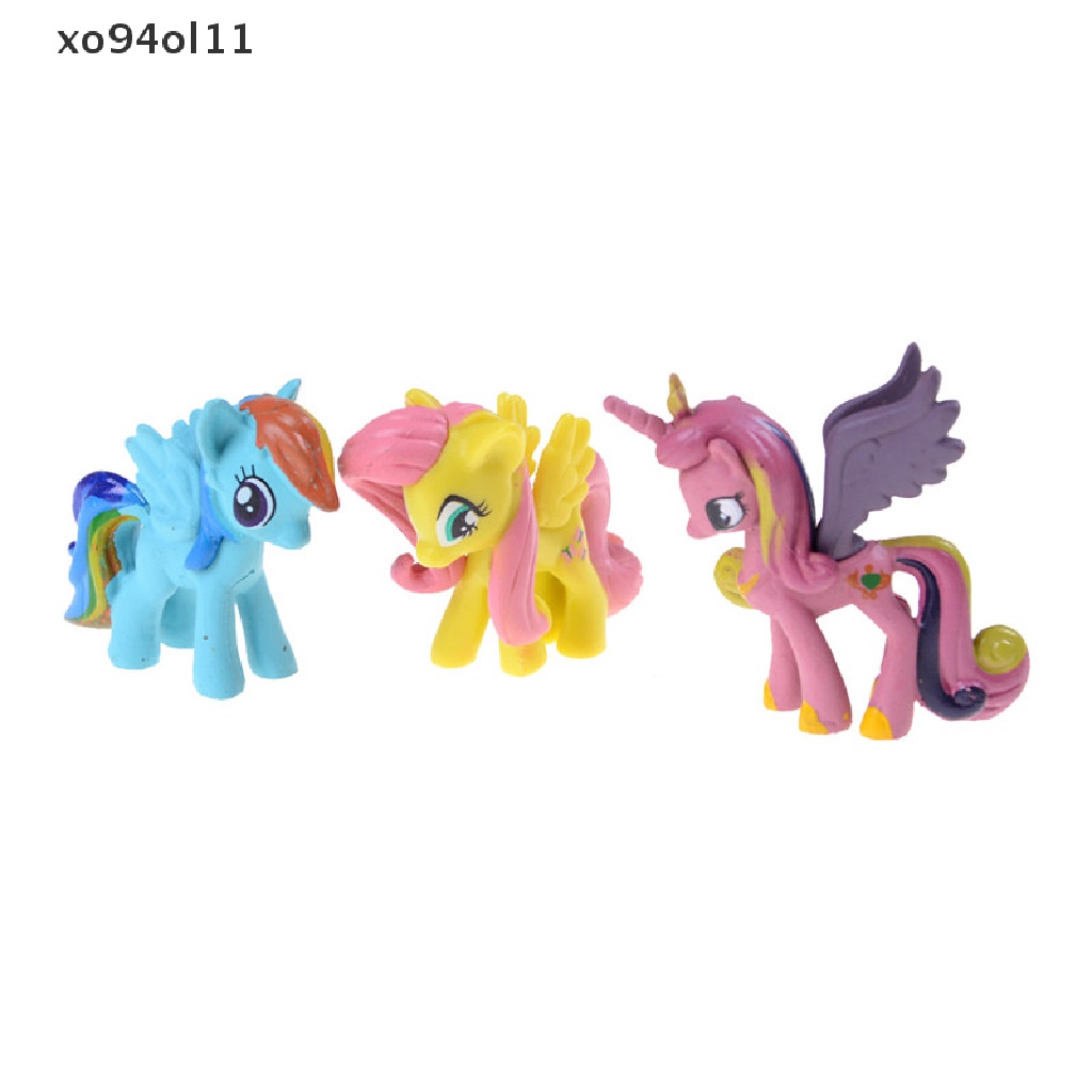 Xo 12pcs Mainan Action Figure Unicorn+Rain Dash Horse Model Untuk Anakhadiah Natal OL