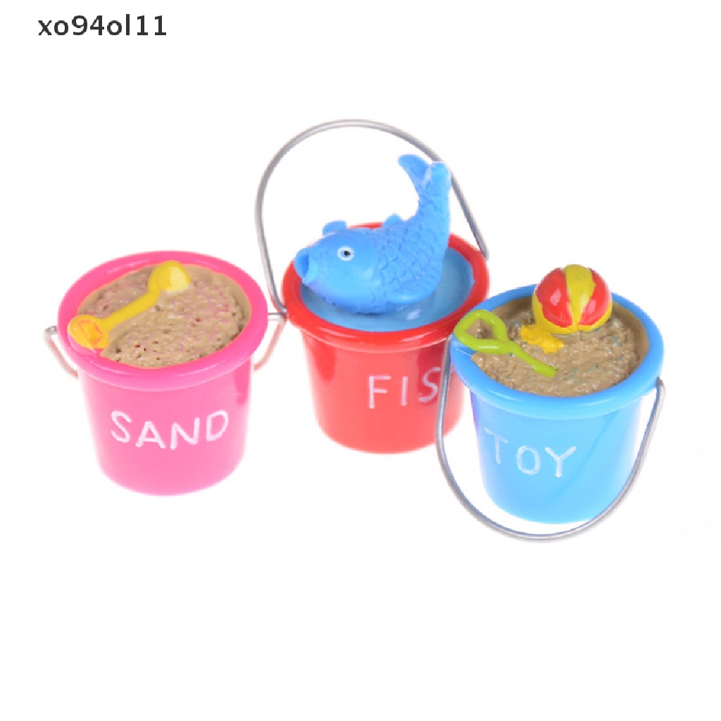 Xo1:12rumah Boneka Miniatur DIY Model Mainan Aksesoris Adegan Pantai Bucket Ornamen OL