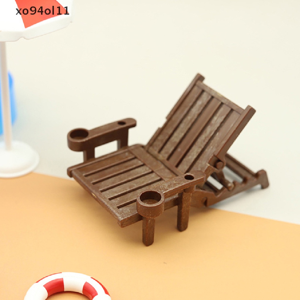 Xo Boneka Rumah Simulasi Lucu Mini Kolam Renang Lingkaran Pantai Kursi set OL