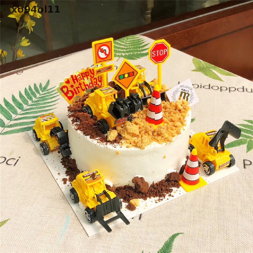 Xo Kendaraan Teknik Dekorasi Kue Mesin Gali Hiasan Kue Crane Cake Decors OL