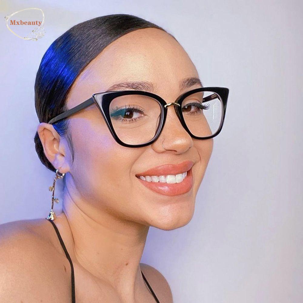 Mxbeauty Kacamata Anti Blue Light Trendy Keren Fashion Cat Eye Bingkai Besar Blue Light Blocking Vintage Kacamata Komputer