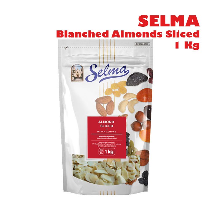 SELMA Blanched Almonds Sliced 1 Kg / Kacang Almond Kupas Potong 1kg