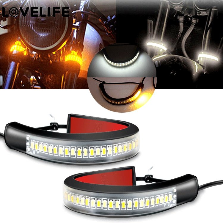 Hot Sale/LED 12V Lampu Sein Sepeda Motor Anti Air/Safety Warning Headlight Taillight Blinking Light Bar/Aksesoris Lampu Malam Moto Gunung