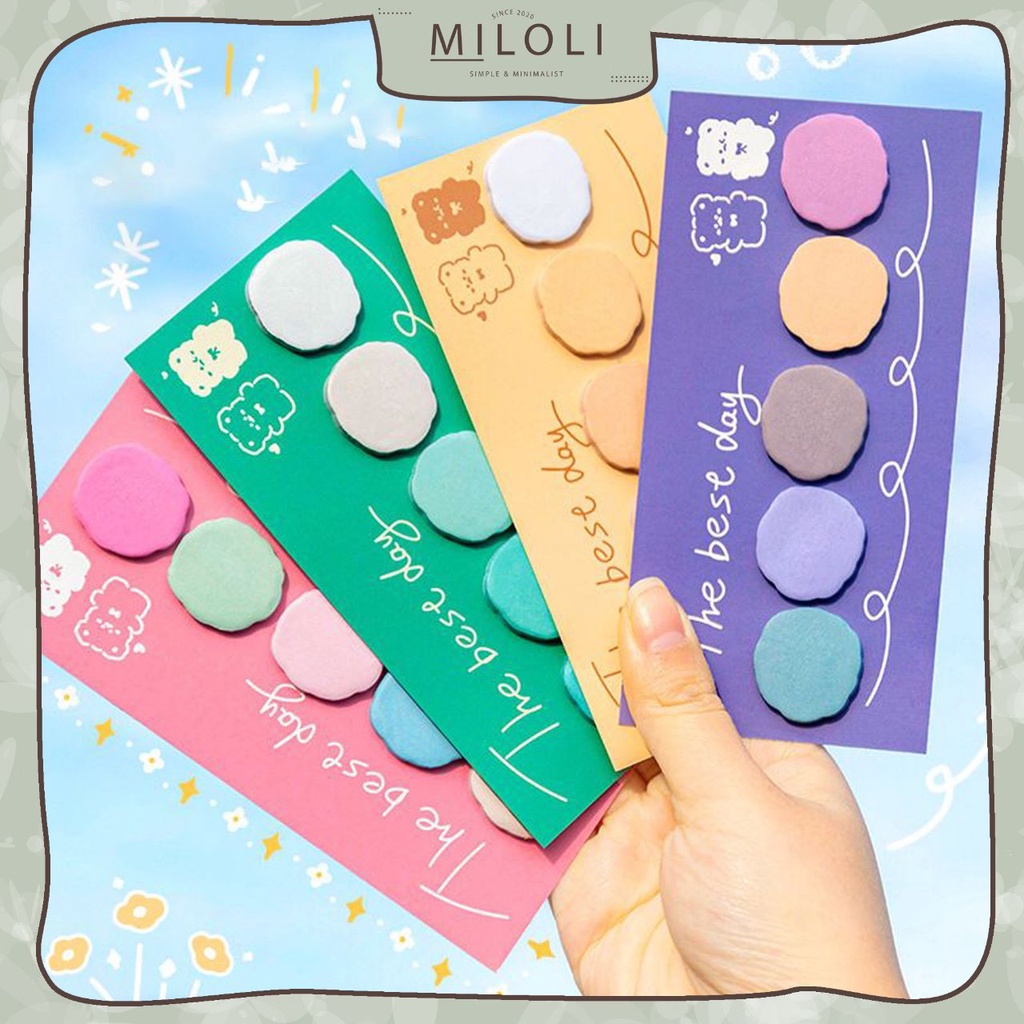 

[MILOLI] 5Pad MINI STICKY ROUND THE BESE DAY Sticky Notes Colorful Pastel - C0038