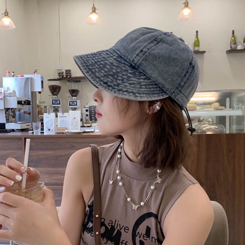 Topi Koboi Korea fisherman hat woman fashion retro casual Musim Panas Topi Wanita hiphop bucket hat Untuk Pria