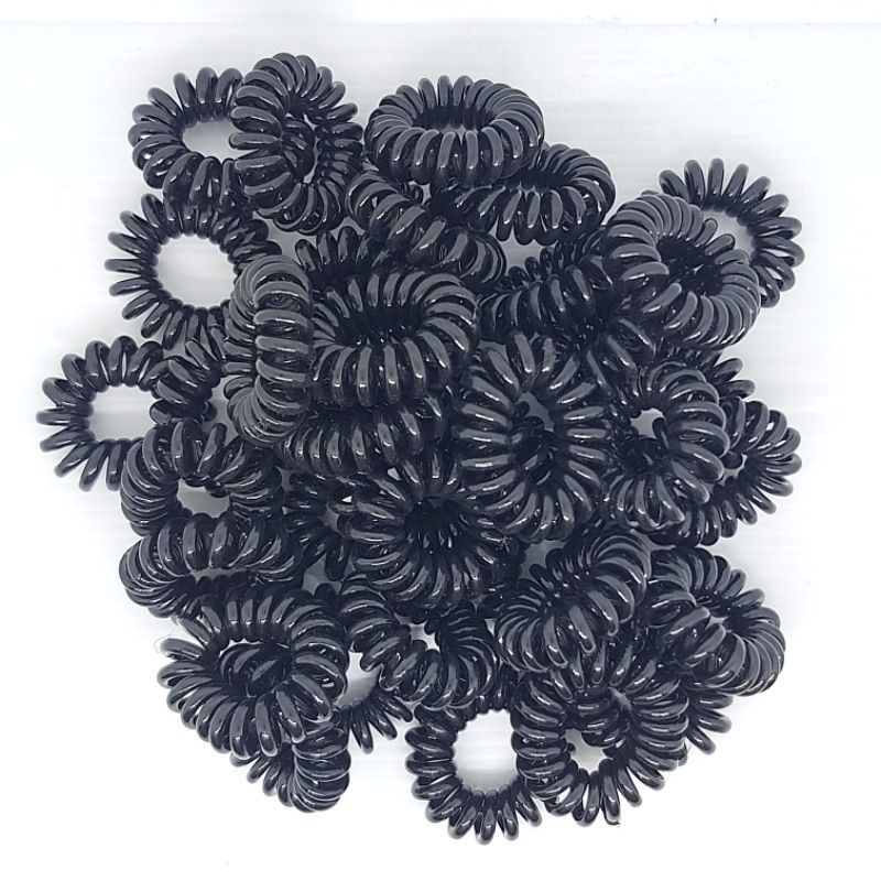 Mysterygirl - 100 isi pcs IKAT RAMBUT SPIRAL HITAM KECIL