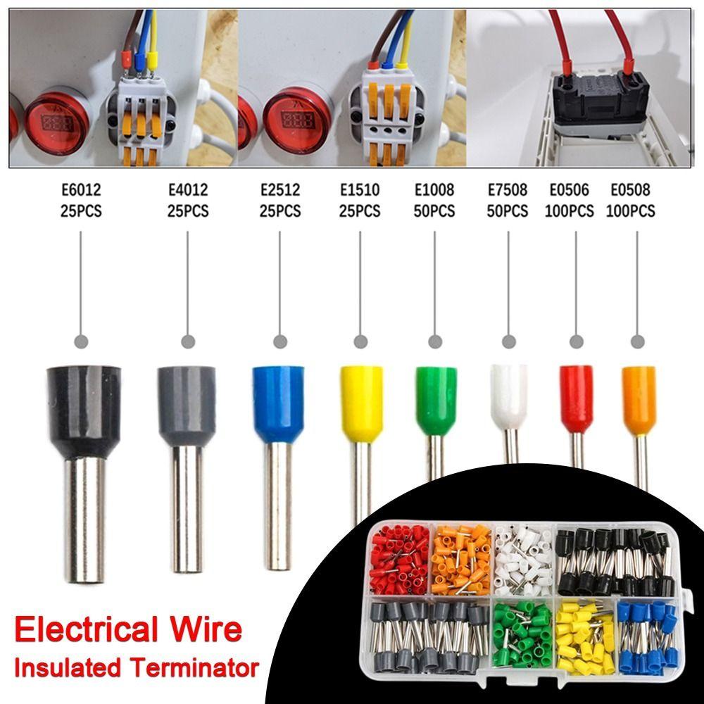 Nanas 300 /400 /700 Pcs Tabung Terminal Kotak Kawat Listrik Blok Cord End Connector Insulated Terminator