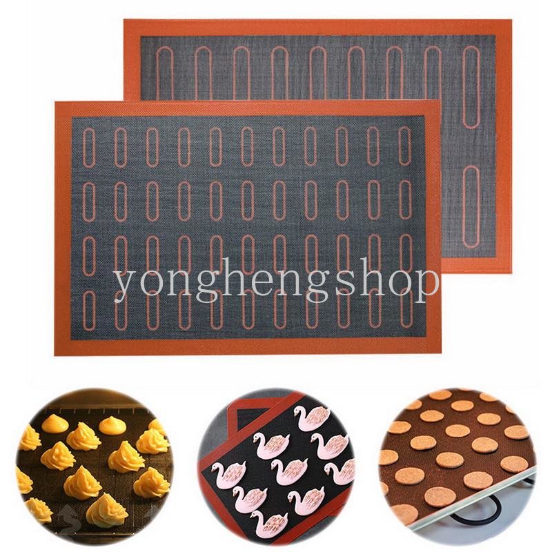 Alas Loyang Silikon Berlubang Anti Lengket Tahan Panas Oven Sheet Liner Cookie Roti Macaron Bakery Alat Memanggang Pad Dapur DIY Bakeware Aksesoris