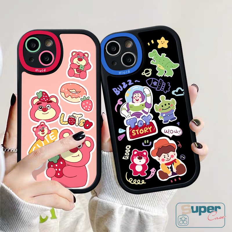 Kartun Alien Toy Story Cute Little Dinosaurus Case Infinix Hot 10 Lite 10T 11 10s 11s Note 8 Hot 10T 11 10s 11s 10 9 Play Smart 5 6 Lovely Strawberry Bear Manyo Pasangan Soft Cover