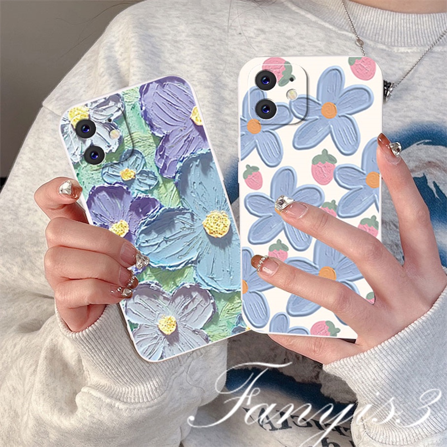 Redmi 12C A1 Plus Note 11 Pro+ 11 11s 10 10s 9 9s 8Pro 10A 10C 10 9C 9A 9T Xiaomi 11Lite 11TPro Poco X3Pro X3NFC Lukisan Cat Minyak Flowers Phone Case Silicon Soft Cover Pelindung