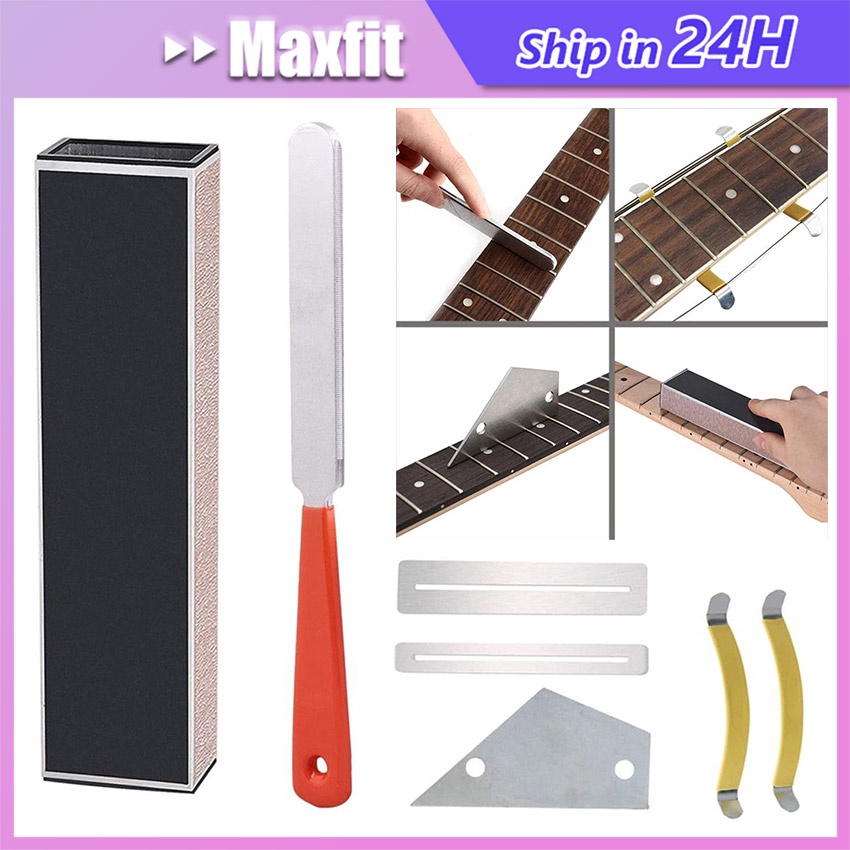 11Pcs Guitar Fingerboard Luthier Tools Alat Fret Gitar Crowning Luthier File Leveling Fret Gitar Bea