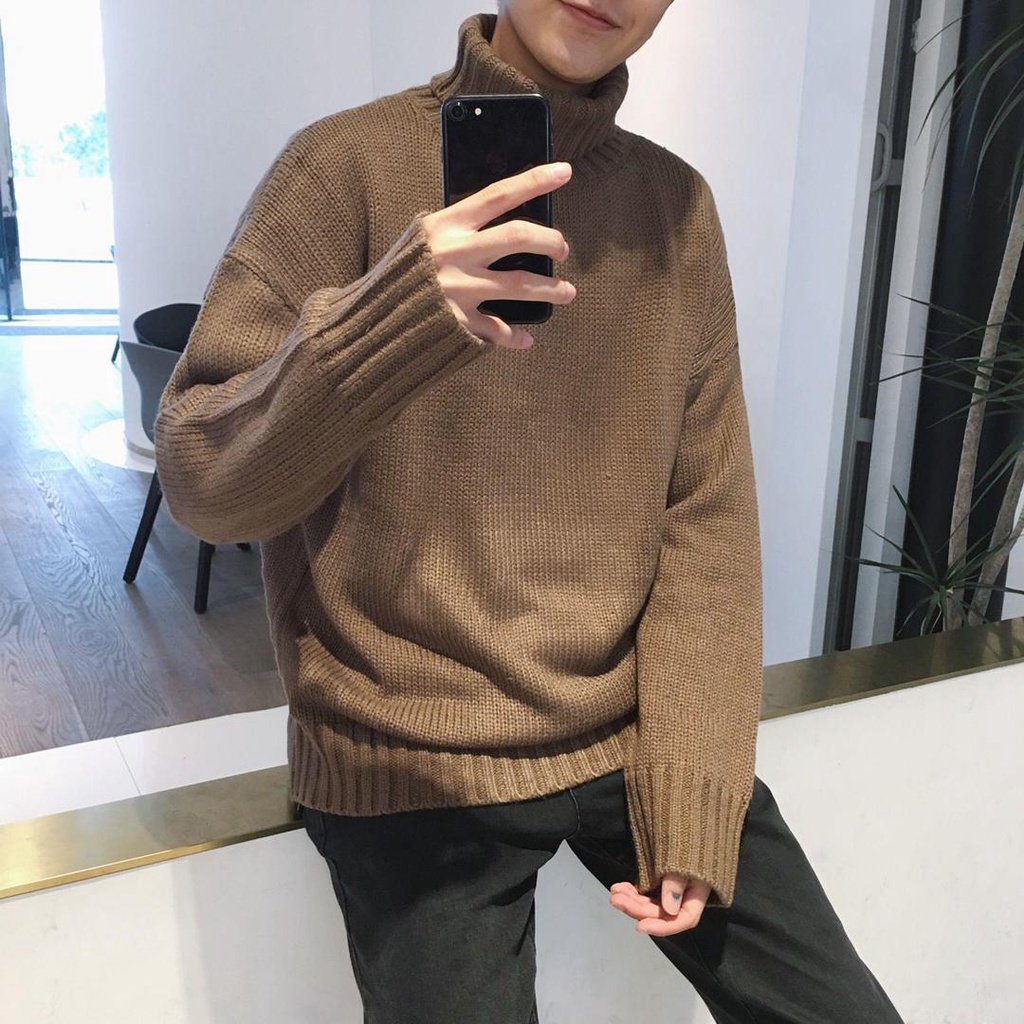 IMPORT MAN WINTER TURTLENECK KNIT SWEATER TOP CHARLES BAJU RAJUT PRIA MUSIM DINGIN KOREAN STYLE