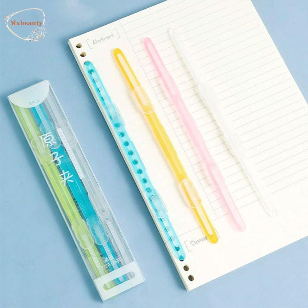 Mxbeauty 2lubang Mengikat Klip Strip Siswa Multicolor Sekolah Scrapbook File Folder DIY Stationary Loose-leaf Clip