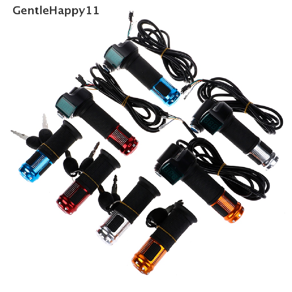 Gentlehappy Throttle Sepeda Listrik Dengan Indikator LCD display Gagang Gas Throttle Lock Key id