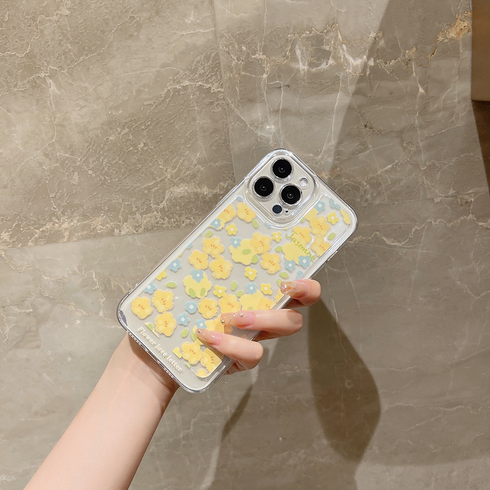 IPHONE Cover Case Peri Ponsel Transparan Bunga Melati Musim Panas Untuk Iphone7 8 PLUS X XR XS 11 12 13 14 MINI PRO MAX SE 2020