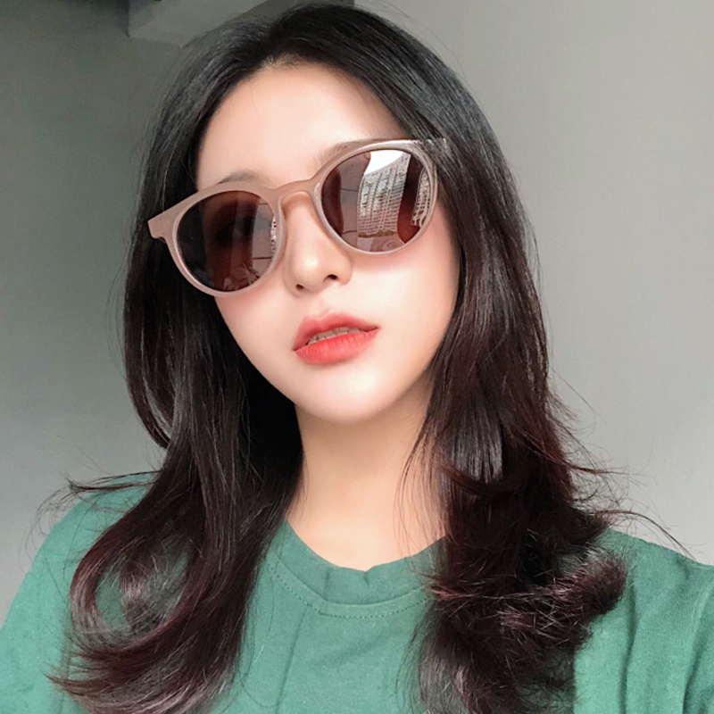 Papaozhu Cool White Round Frame Sunglasses Untuk Wanita Pria Tredny UV400 Protection Driving Shades OOTD Outdoor Sun Glasses Daily Eyewear
