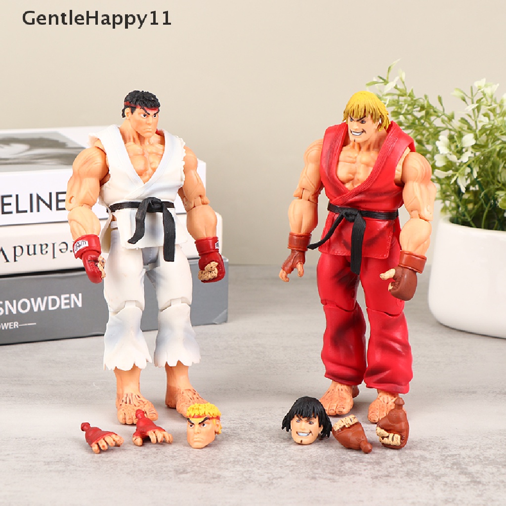 Gentlehappy Kawaii Street Fighter Anime Action Figure PVC Mainan Lucu Berdiri Hoshi Ryu Ken Masters Boneka Dekorasi Kamar Hadiah id