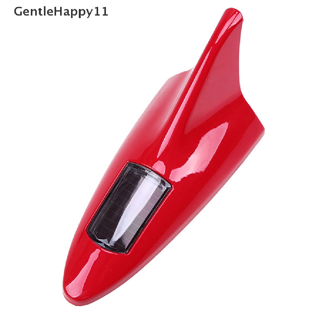 Gentlehappy Antena dummy Sirip Hiu Mobil Tenaga Surya Led8 Peringatan Flash Tail Light Shell  Id