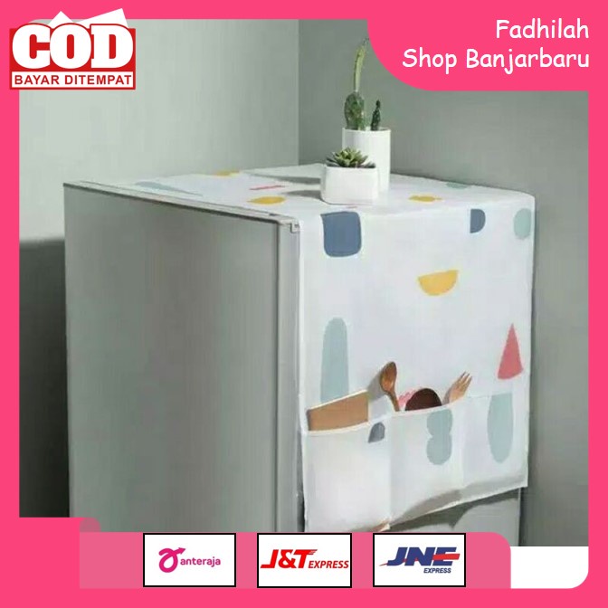 TAPLAK KULKAS / COVER KULKAS ANTI AIR / COVER PENUTUP KULKAS | FADHILAH SHOP BJB