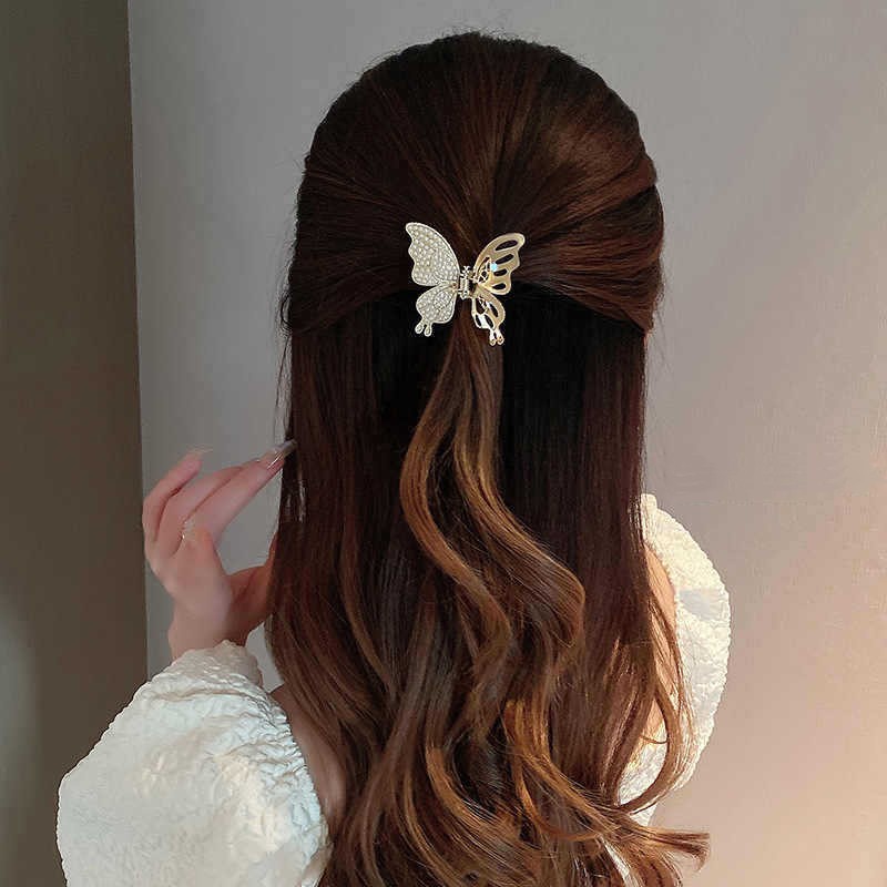 Pearl Bow, Poni Clip Top Clip Belakang Kepala Ponytail Hair Clip Grab Kecil