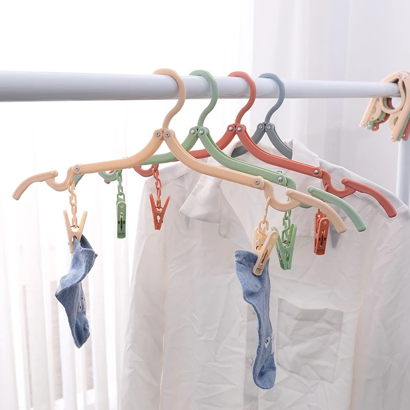 Gantungan Baju Plastik Multifungsi/Travel Hemat Ruang Foldable Hanger