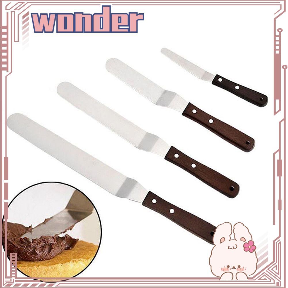 Wonder4 /6 /8 /10Inch Spatula Kue Stainless Steel Alat Kue Pastry Penghalus Icing Frosting