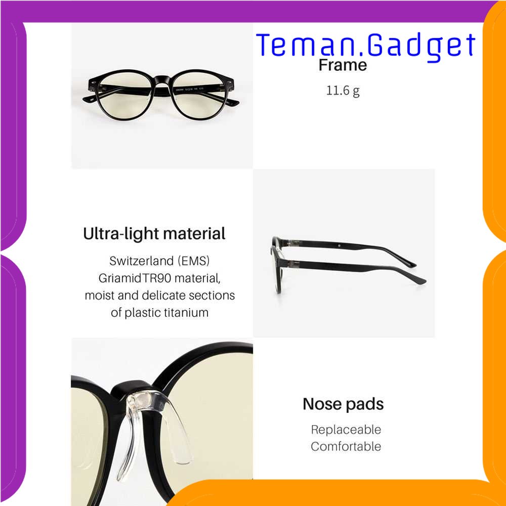 TG - OLR Qukan WellingtonX W1 Kacamata Modular Anti Blue Light Glasses - LG02QK