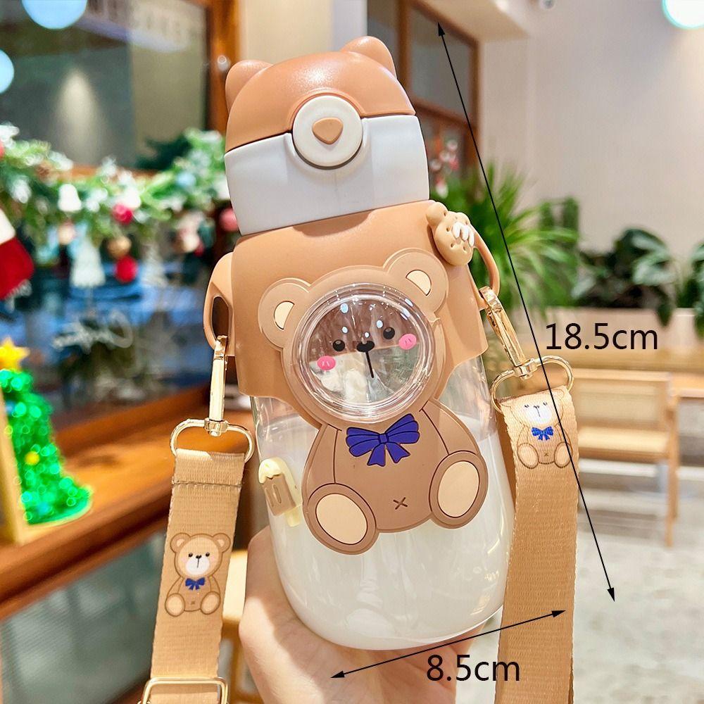 Chookyy Botol Air Dengan Sedotan Portable Lucu Kartun Cangkir Minum Anti Bocor