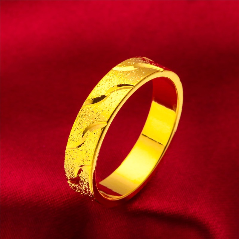 Goldkingdom Perhiasan Fashion 24K Bangkok Aksesoris Ready Stock Lapis Emas Wanita Pria Cincin Tertutup Semua Bintang Meteor Shower Couple Ring