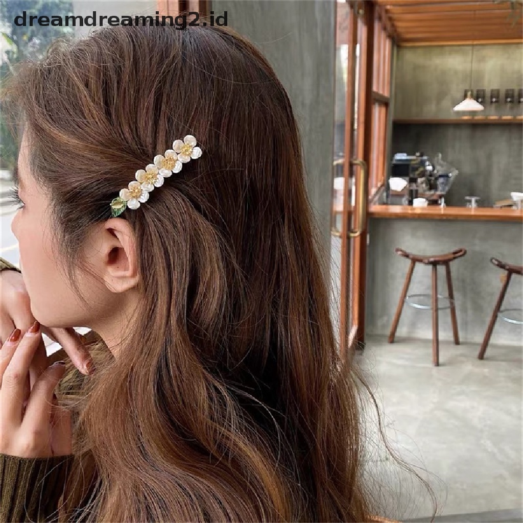 (dream) Gaya Korea Fashion Mutiara Bunga Jepit Rambut Duckbill Clip Side Clip Aksesoris Rambut//