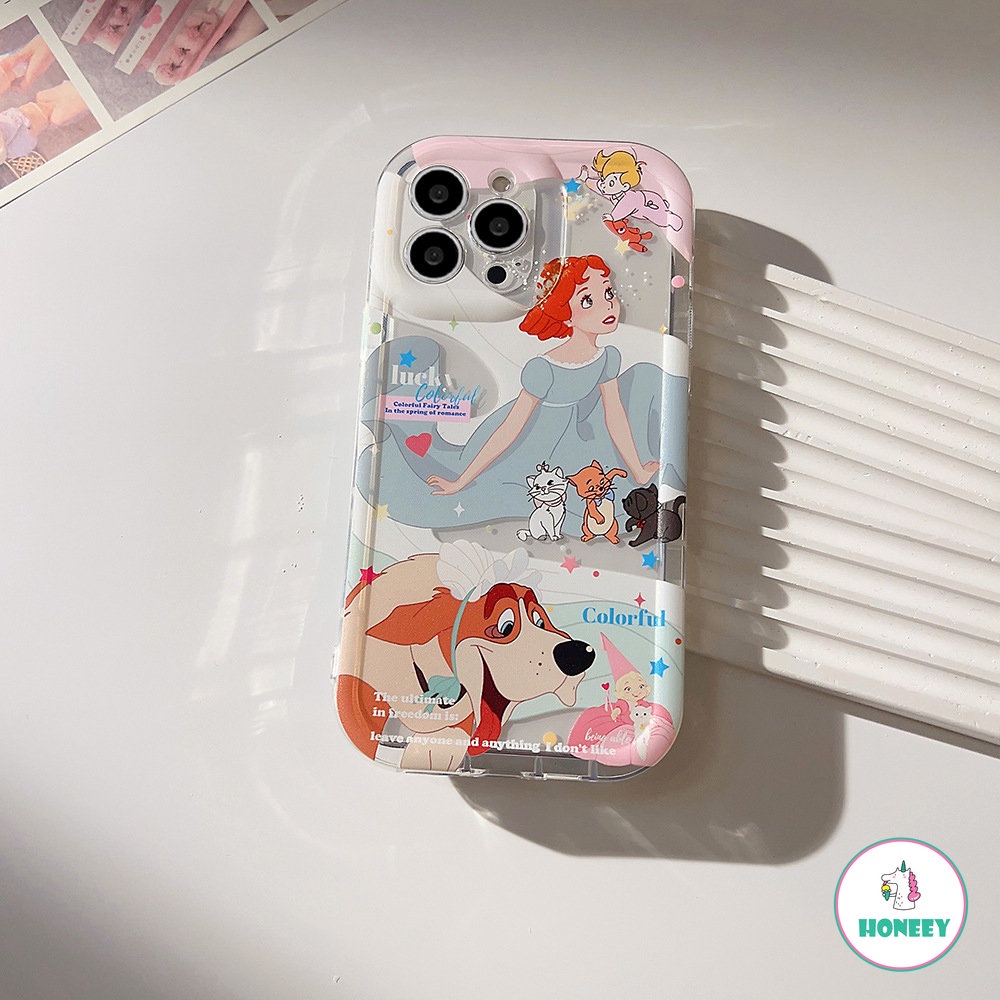 IPHONE Casing Princess Disney Kartun Mewah Kompatibel Dengan Iphone14 13 12 11 Pro Max 14 Pro Plus Shockproof Soft Cover Pelindung