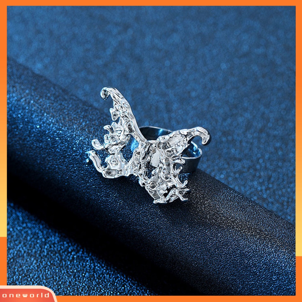 [EONE] Wanita Cincin Adjustable Opening Design Temperamen All-match Anti Luntur Dekorasi Aksesoris Tangan Bersinar Kupu-Kupu Jari Cincin Perhiasan Pesta Untuk Pacaran