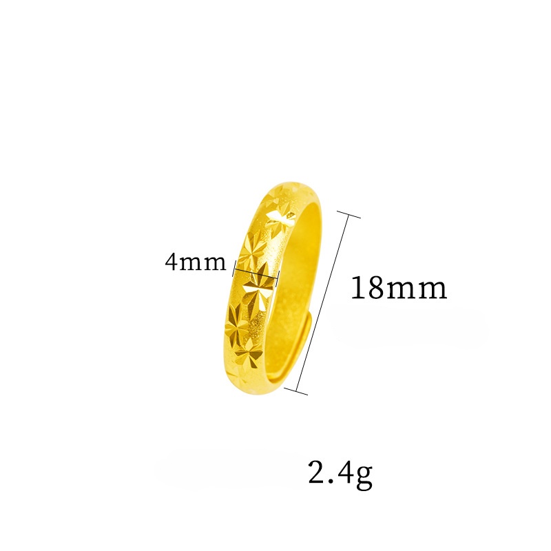 Goldkingdom Aksesoris Fashion 24K Bangkok Aksesoris In Stock Cincin Wanita Baru Penuh Bintang Dan Hujan Meteor Dapat Disesuaikan Indah