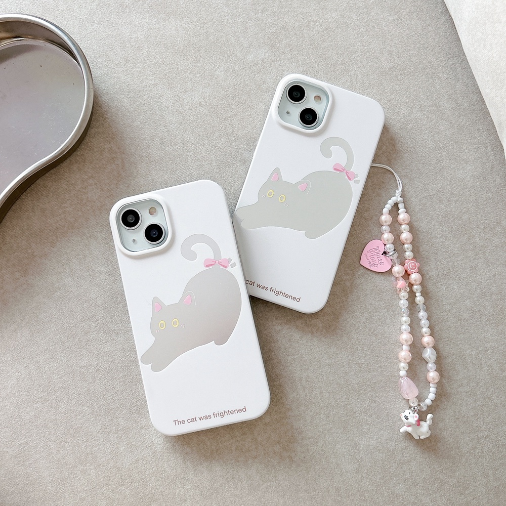 Casing Ponsel Gelang Kartun Kucing Lucu Untuk Iphone11 12 13 14 Pro Max Case Dengan Lanyard Shockproof Back Cover Casing iPhone