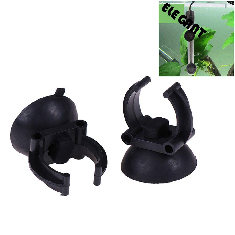 [Elegan] Suction Cups Black Fixed Oxygen Tube Pipa Saluran Udara Fish Tank Aquarium Lampu LED Pemanas Sedot Klip