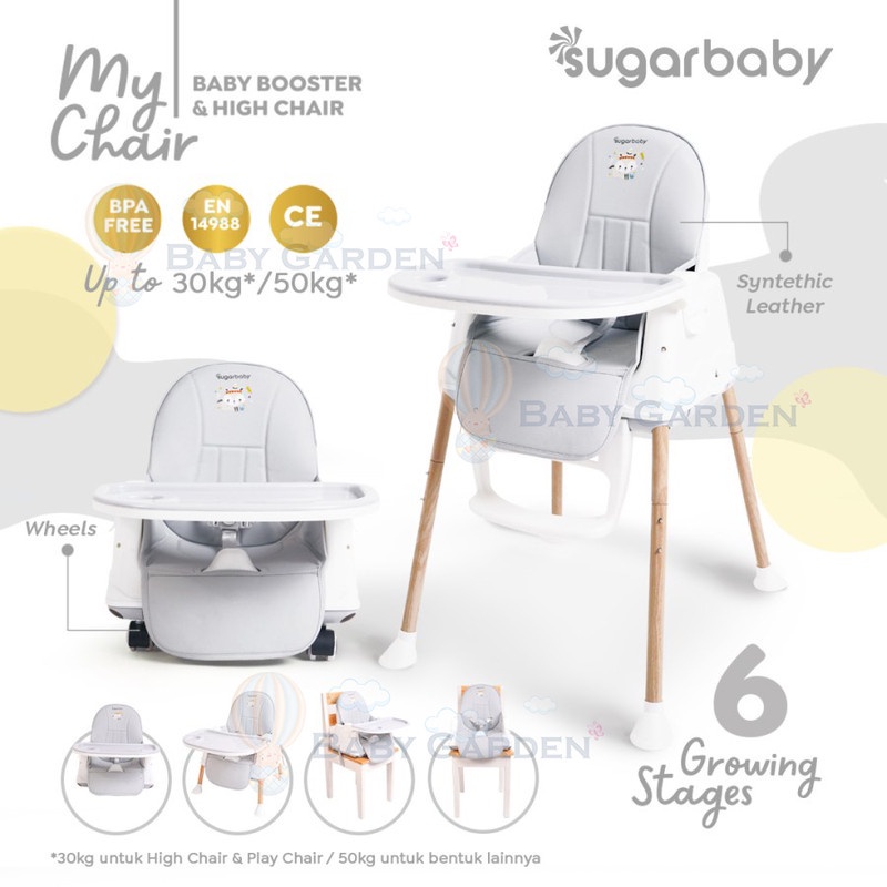 Sugar baby my chair baby booster n high chair kursi makan Sugarbaby -grey