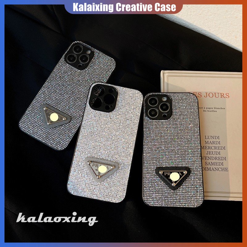 Soft Case Motif Prada Glitter Diamonds Untuk iPhone 14 Pro Max13 12 11 Pro Max Xs Max XR 7 8 Plus Tutup Belakang