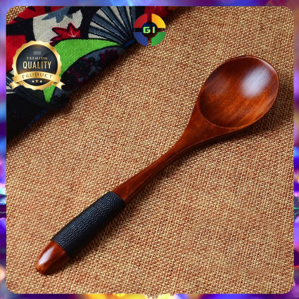 Sendok Makan Centong Sayur Bahan Kayu Wooden Spoon Brown