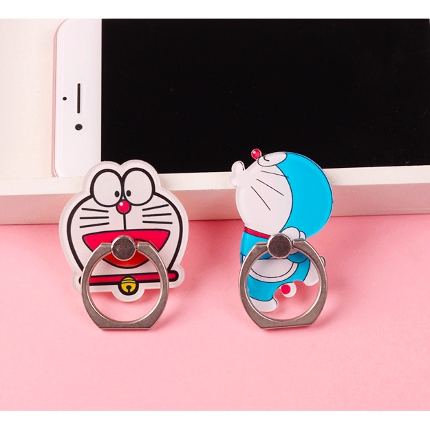 Kawaii Doraemon Kartun Smartphone Ring Support Universal Metal Finger Ring Lucu Tempat Ponsel Stand Rings