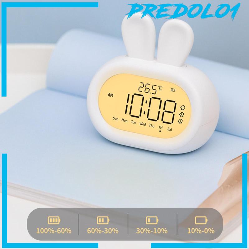 [Predolo1] Lampu Tidur Rechargeable Meja Touch Control Digital Alarm Clock