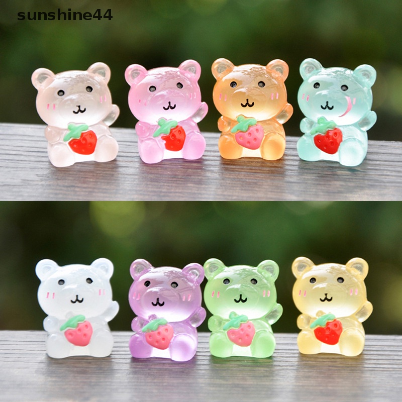 Sunshine 1Pc Luminous Cute Bear Micro Ornamen Miniatur Pot Dekorasi Landscape ID