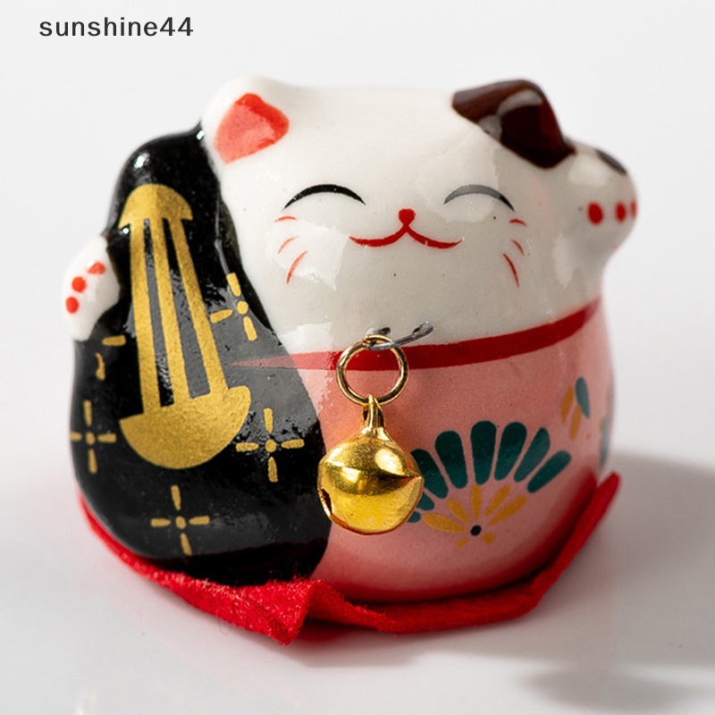 Sunshine 1Pc 40MM Kartun Kucing Beruntung Indah Ornamen Keramik Lonceng Kecil Hadiah Kerajinan ID