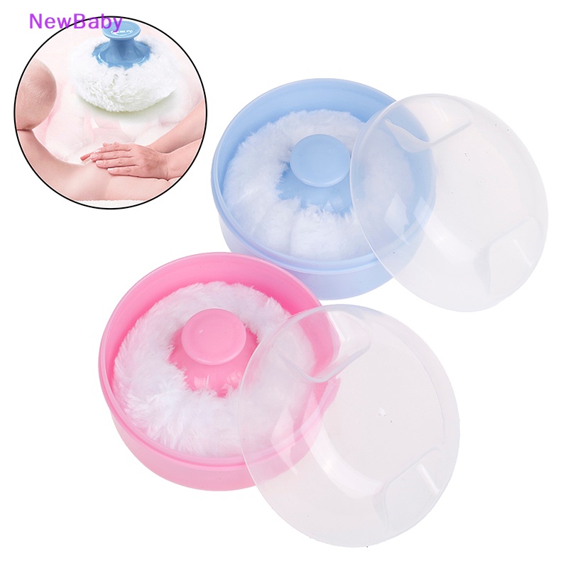 Newbaby 1PCS Lucu Bayi Lembut Wajah Tubuh Kosmetik Puff Talcum Sponge Box Case Wadah ID