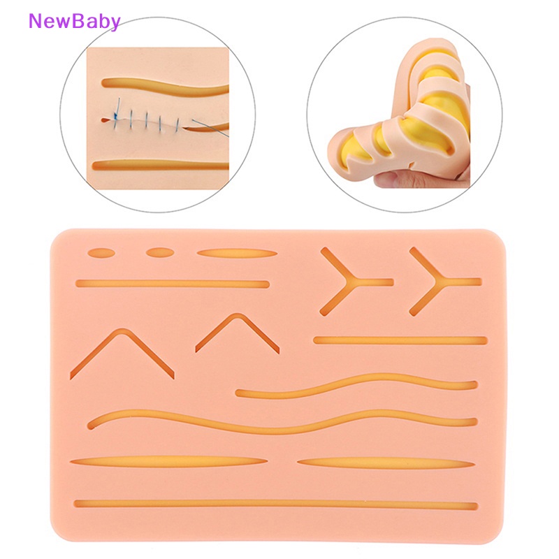 Newbaby Latihan Jahitan Kulit Silicone Pad Latihan Bedah Simulasi Luka ID