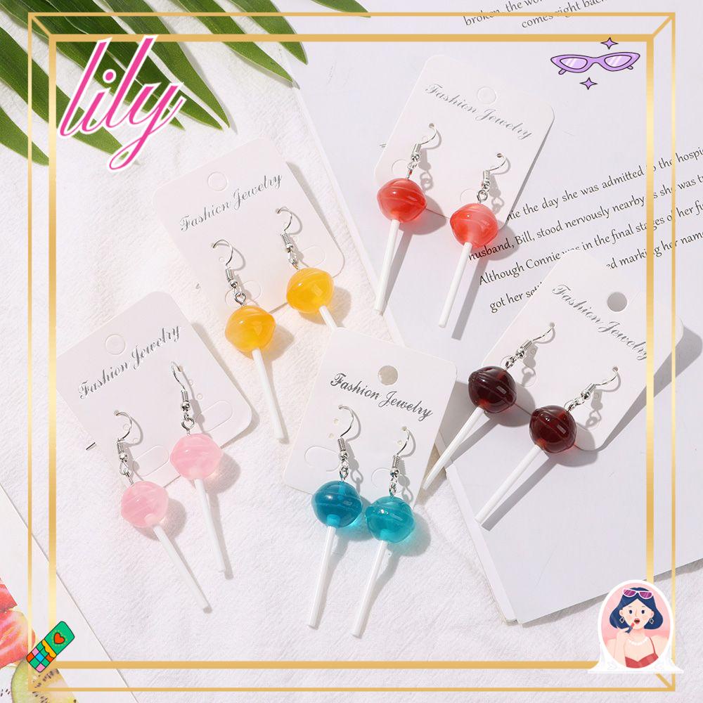 Lily Lollipop Anting Gadis Manis Gula Permen Handmade Food Earring