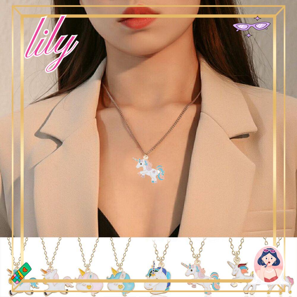 Lily Unicorn Liontin Hadiah Nikmat Pesta Fashion Pendant