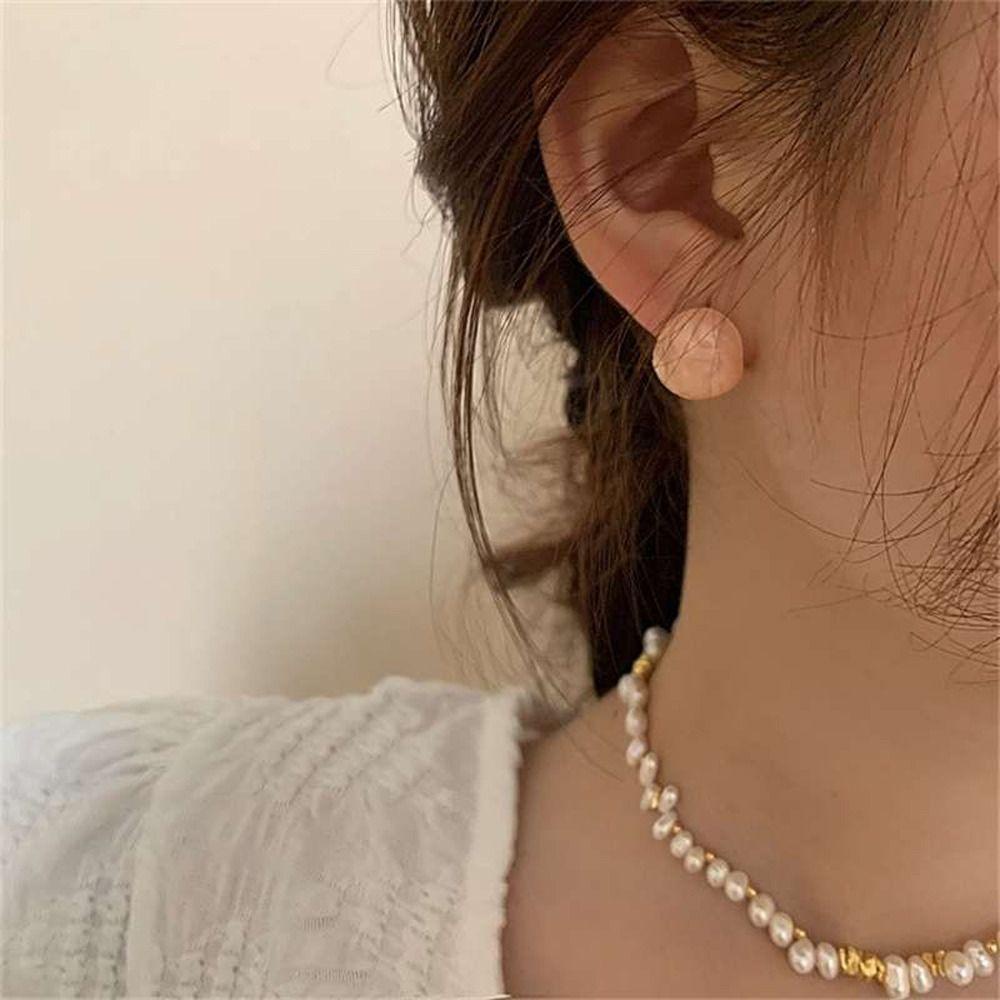 Mxbeauty Anting Bulat Wanita Retro Sederhana Trendi Desain Niche Fashion Perhiasan Drop Oil Alloy Gaya Korea Earrings
